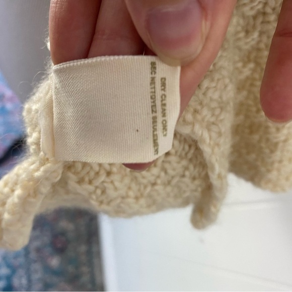 Free People Womens Cardigan Sweater Cream Yellow Wool Blend Casual Sz Medium - Picture 12 of 14